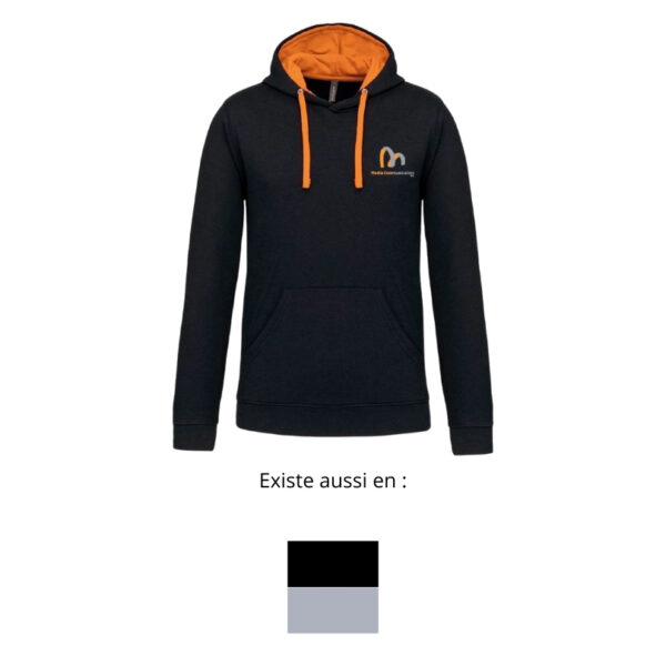 Sweat à capuche bicolore