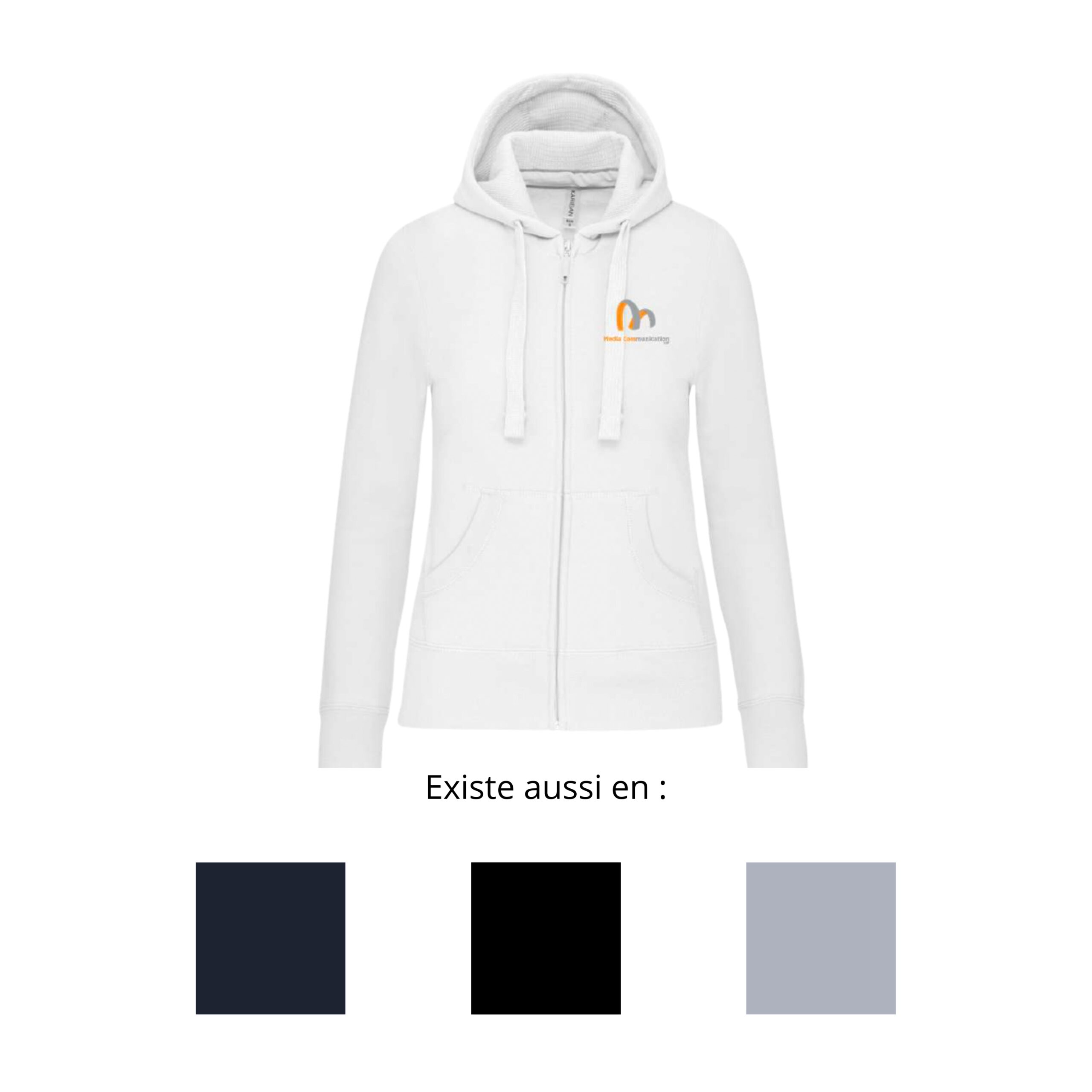 Sweat zippé capuche 300g – Femme